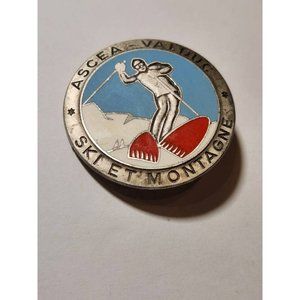 Vintage Ski Et Montagne France ASCEA Valduc Pin Snow Skiing